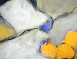 "3Zitronen" , Acryl, Wachs-Pigment-Mischtechnik auf Leinwand,18x24 cm im Rahmen 35x29 cm, 250,€