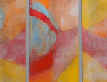   "3inRot", Acryl, Pigment-Mischtechnik auf Holz,3 à 16x30 cm, 600,-€ 